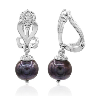 Orecchini con chiusura a clip in argento con Perla di Acqua Dolce (TPC)