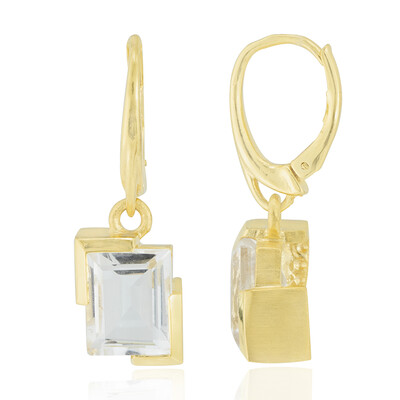 Orecchini placcati in oro con Quarzo Bianco (MONOSONO COLLECTION)