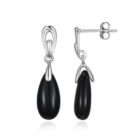 Orecchini in argento con Agata Nera