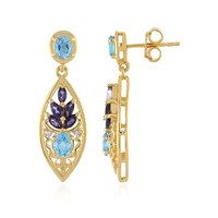 Orecchini in argento con Topazio Blu Svizzero