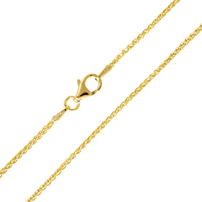 Catenina a treccia in argento placcato oro giallo - 45 cm - 3,3 g