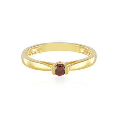 Anello in argento con Diamante Rosso I2