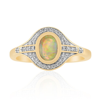 Anello in oro con Opale Nero Crystal di Lightning Ridge (Mark Tremonti)