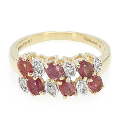 Anello in oro con Zaffiro Padparadscha (non riscaldato) (AMAYANI)
