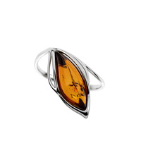Anello in argento con Ambra Baltica