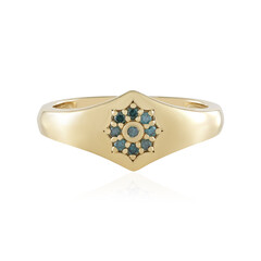 Anello in argento con Diamante Blu I2