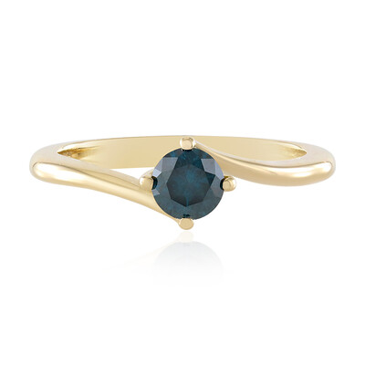 Anello in oro con Diamante Blu I2