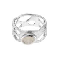 Anello in argento con Pietra di Luna Arcobaleno