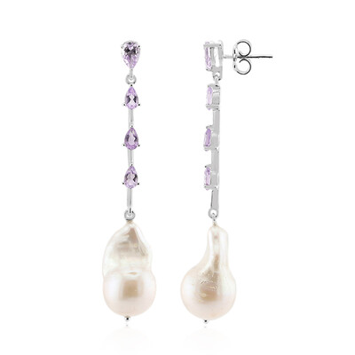 Orecchini in argento con Perla d'Acqua Dolce Bianca (TPC)