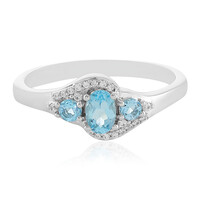 Anello in argento con Topazio Blu Svizzero