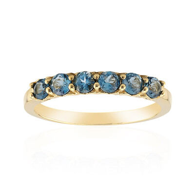 Anello in argento con Topazio Blu Londra