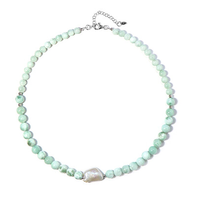 Collana in argento con Perla d'Acqua Dolce Bianca