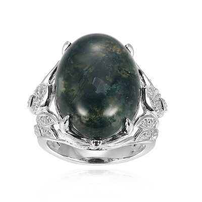 Anello in argento con Agata Muschiata