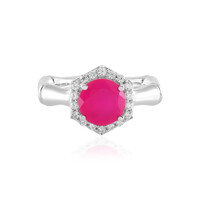 Anello in argento con Calcedonio Lampone