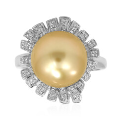 Anello in argento con Perla Dorata dei Mari del Sud Kabira (TPC)