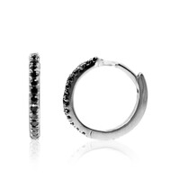Orecchini in argento con Diamante Nero