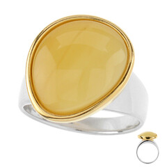 Anello in argento con Ambra Milky Baltica