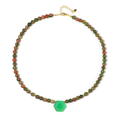 Collana in argento con Calcedonio Verde