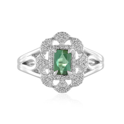 Anello in argento con Tormalina Verde di Benedito