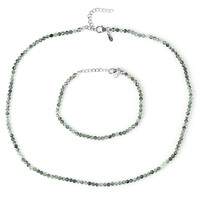 Parure in argento con Quarzo Rutilato Verde