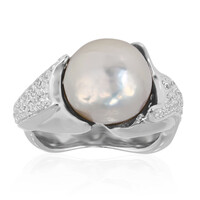 Anello in argento con Perla di Acqua Dolce (TPC)