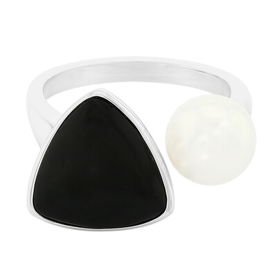 Anello in argento con Agata Nera