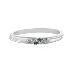 Anello in argento con Diamante Blu I3