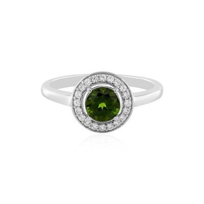 Anello in argento con Diopside Russo