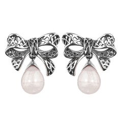 Orecchini in argento con Quarzo Rosa