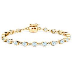 Bracciale in argento con Topazio Blu Svizzero