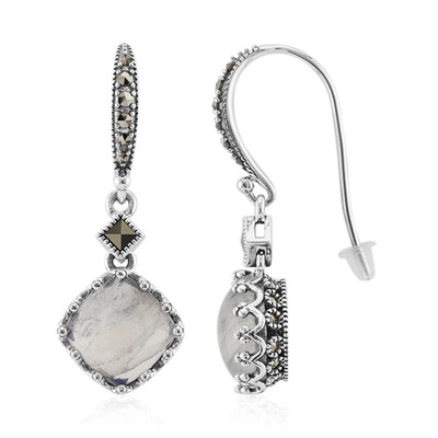 Orecchini in argento con Pietra di Luna Arcobaleno (Annette classic)