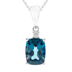 Collana in oro con Topazio Blu Londra