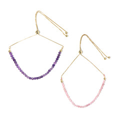 Bracciale in argento con Quarzo Rosa