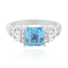 Anello in argento con Topazio Blu Svizzero (Remy Rotenier)