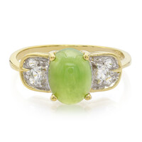 Anello placcato in oro con Crisoprasio Imperiale
