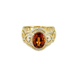Anello in oro con Granato Mandarino AAA  (de Melo)