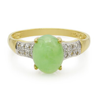 Anello placcato in oro con Crisoprasio Imperiale