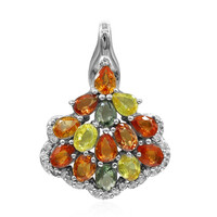 Ciondolo in argento con Zaffiro Fancy