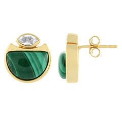 Orecchini in argento con Malachite