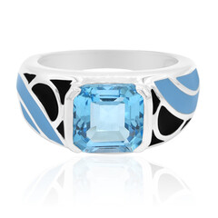 Anello in argento con Topazio Blu Svizzero