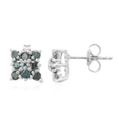 Orecchini in argento con Diamante Fancy