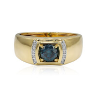 Anello in oro con Diamante Blu VS1