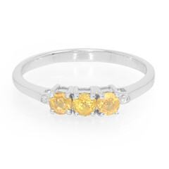 Anello in argento con Zaffiro Arancione