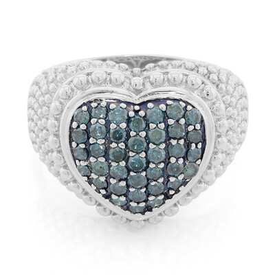Anello in argento con Diamante Blu