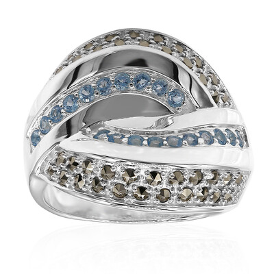 Anello in argento con Topazio Blu Svizzero (Annette classic)