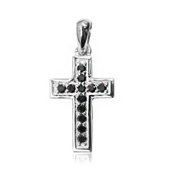 Ciondolo in argento con Diamante Nero