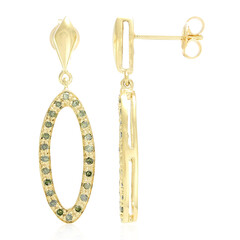 Orecchini placcati in oro con Diamante Fancy