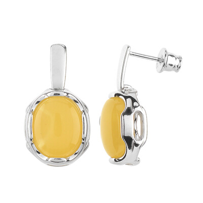 Orecchini in argento con Ambra Milky Baltica (dagen)