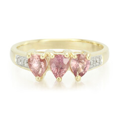 Anello in oro con Zaffiro Padparadscha (non riscaldato)