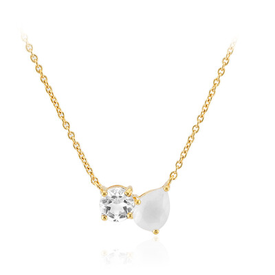 Collana in argento con Quarzo bianco pastello